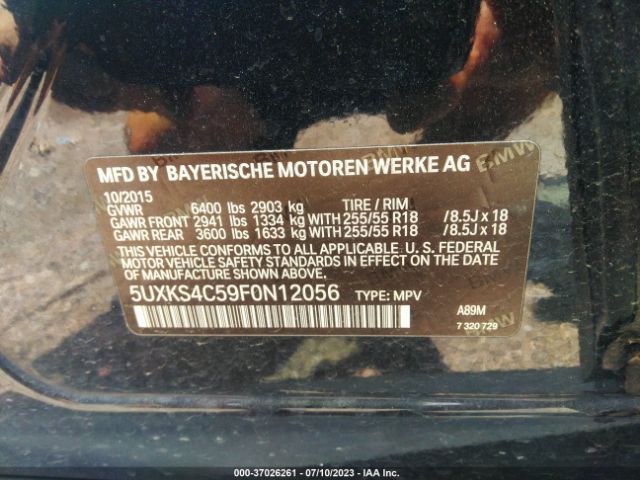 5UXKS4C59F0N12056 BMW X5 Xdrive35d