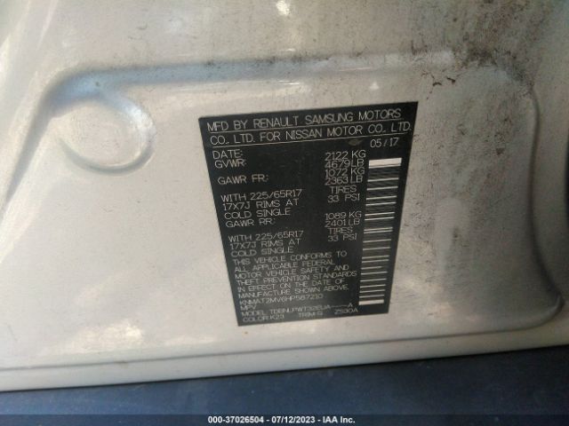 KNMAT2MV6HP587210 Nissan ROGUE S