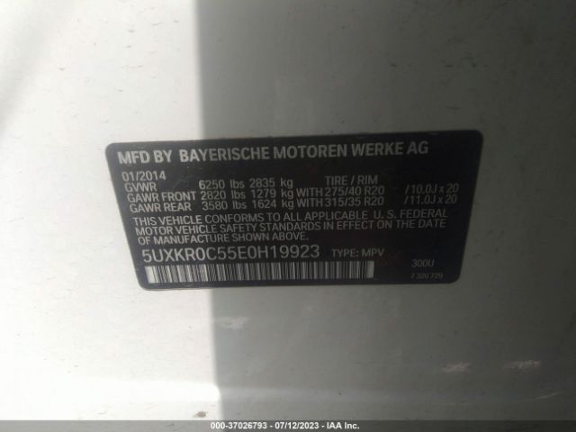 5UXKR0C55E0H19923 BMW X5 Xdrive35i