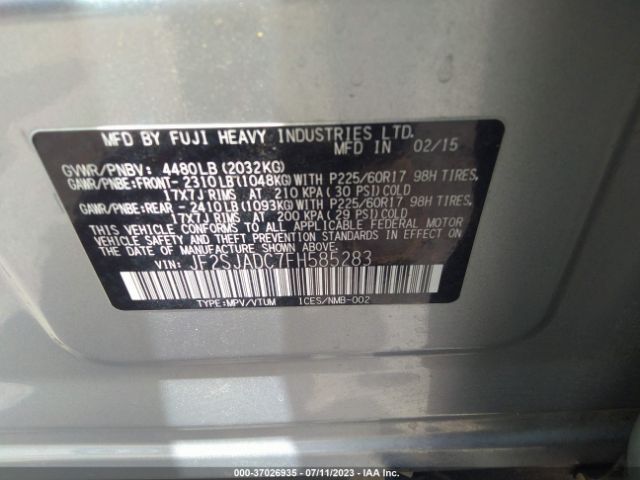 JF2SJADC7FH585283 Subaru Forester 2.5i Premium