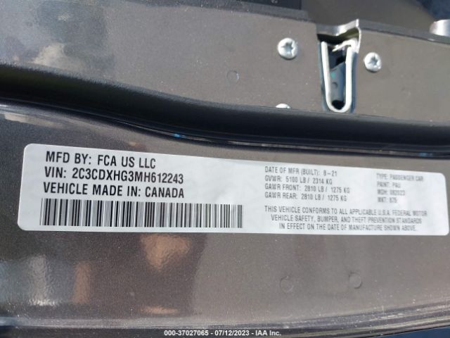 2C3CDXHG3MH612243 Dodge CHARGER GT