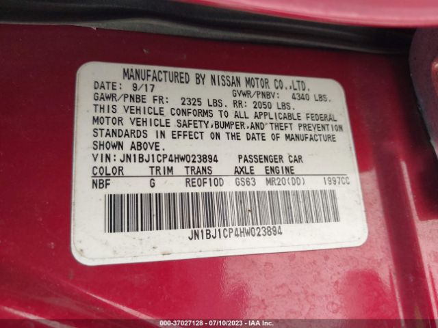 JN1BJ1CP4HW023894 Nissan Rogue Sport Sl