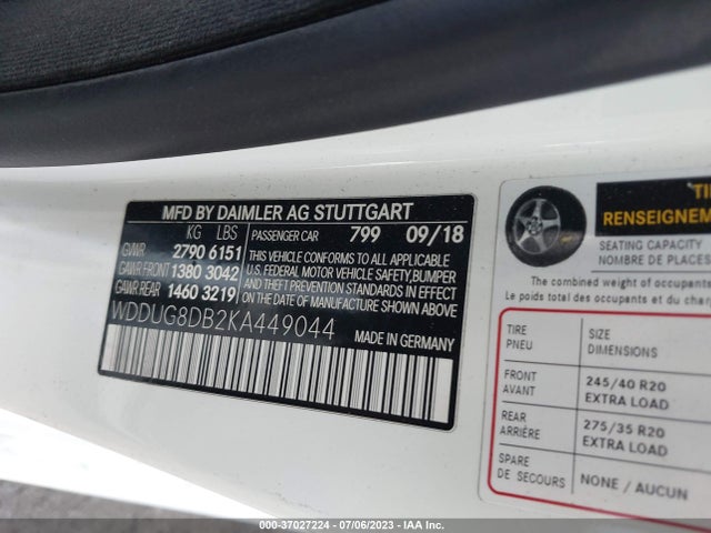 WDDUG8DB2KA449044 Mercedes-Benz S-class S 560