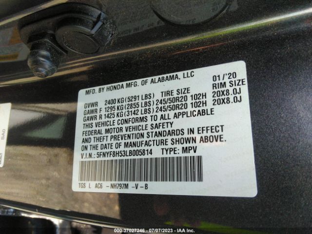 5FNYF8H53LB005814 Honda Passport Ex-l