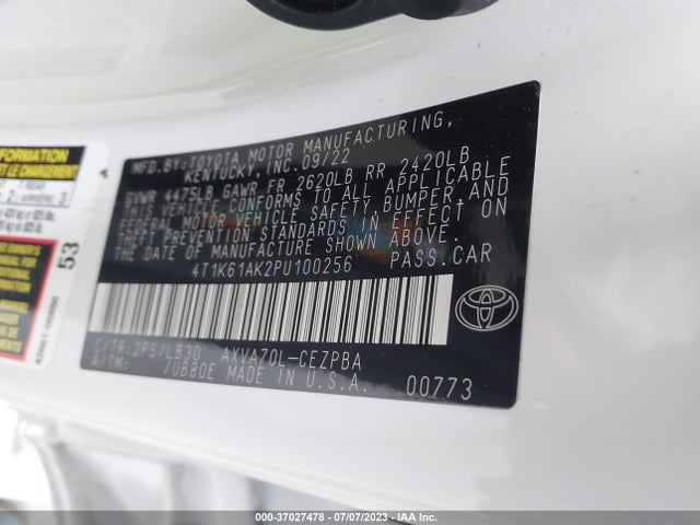 Toyota CAMRY XSE 2023 4T1K61AK2PU100256 Image 10