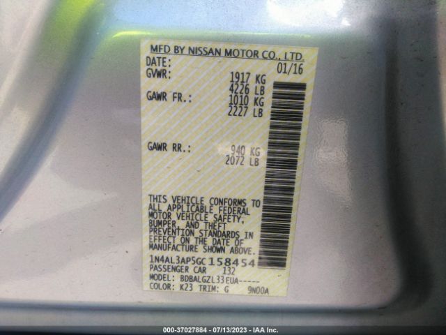 1N4AL3AP5GC158454 Nissan ALTIMA 2.5