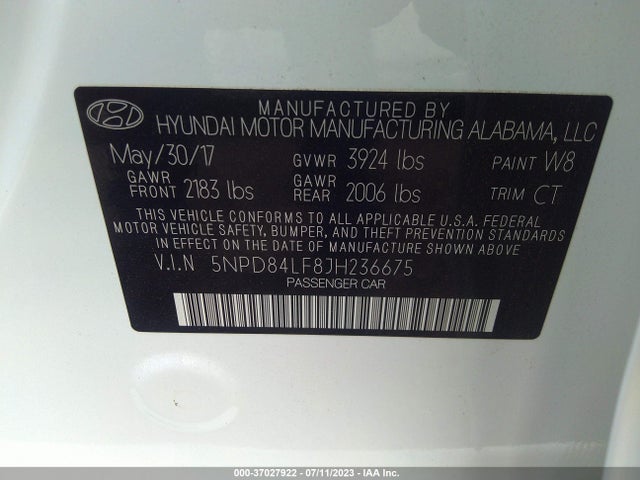 Hyundai ELANTRA SEL 2018 5NPD84LF8JH236675 Image 15