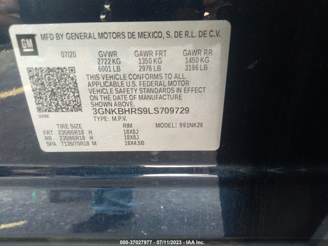 Chevrolet Blazer Lt 2020 3GNKBHRS9LS709729 Image 9