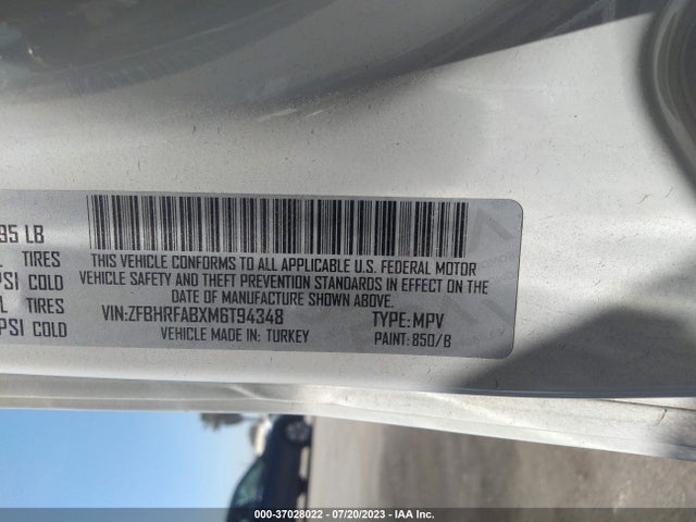 ZFBHRFABXM6T94348 RAM Promaster City Tradesman