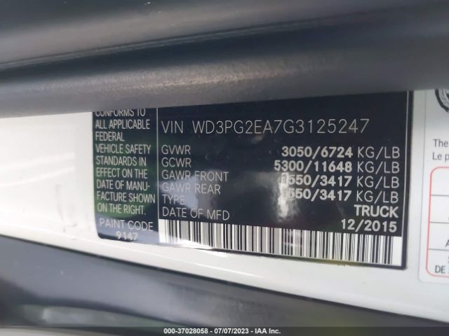 WD3PG2EA7G3125247 Mercedes-Benz METRIS CARGO VAN