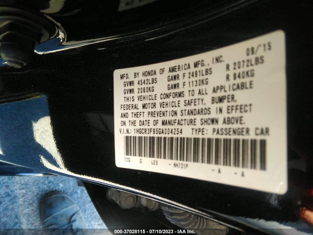 Honda Accord Sedan Touring 2016 1HGCR3F95GA004254 Image 16
