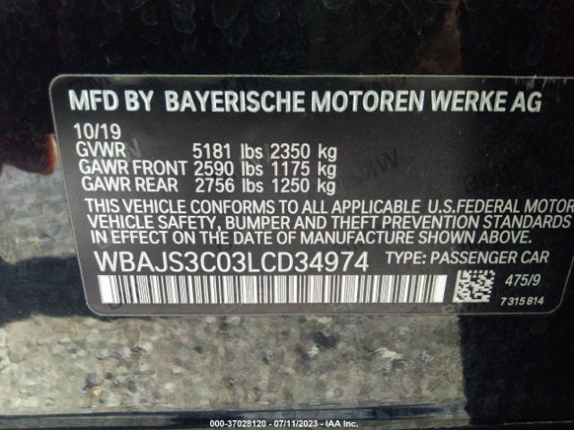 WBAJS3C03LCD34974 BMW 5 Series 540i Xdrive