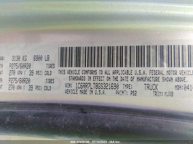 1C6RR7LT8GS321690 RAM 1500 Big Horn