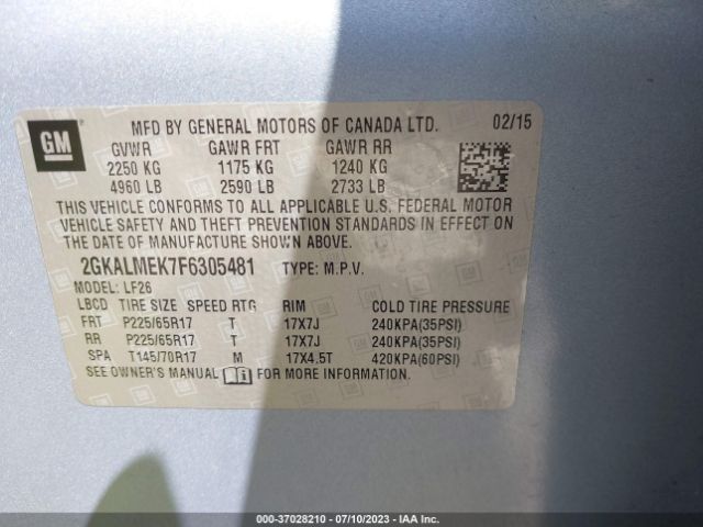 2GKALMEK7F6305481 GMC Terrain Sle