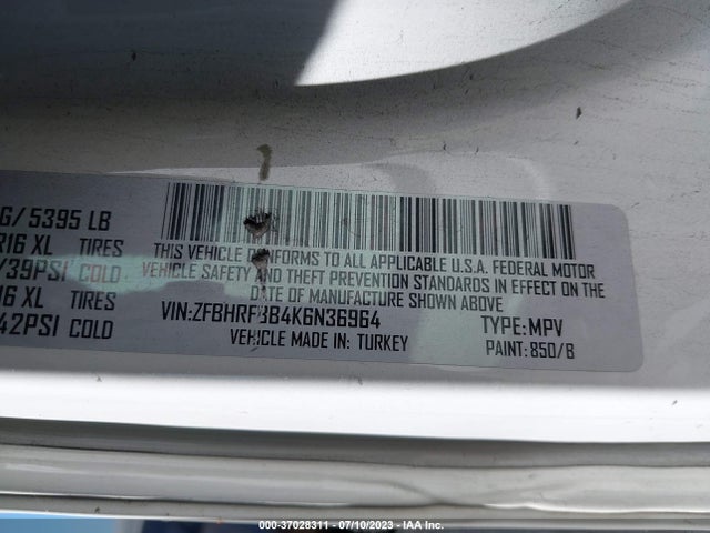 ZFBHRFBB4K6N36964 RAM Promaster City Tradesman Slt