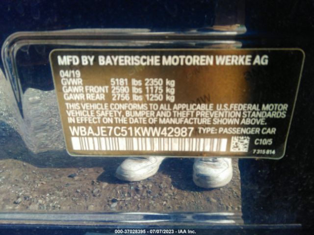 WBAJE7C51KWW42987 BMW 5 Series 540i Xdrive
