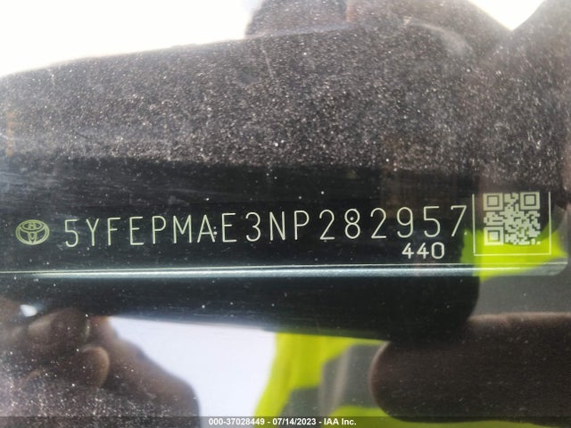 2022 TOYOTA COROLLA LE VIN: 5YFEPMAE3NP282957