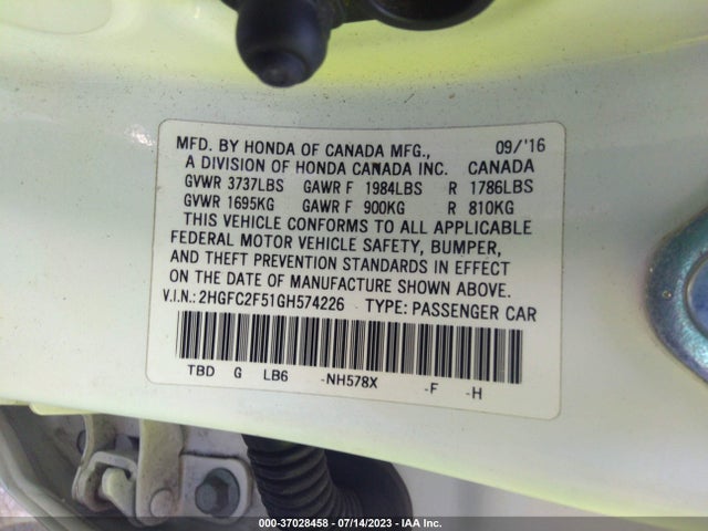 Honda Civic Sedan Lx 2016 2HGFC2F51GH574226 Image 9