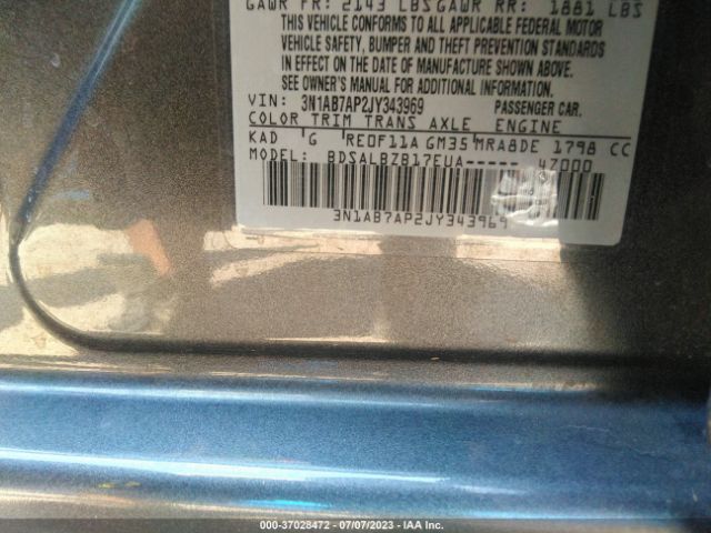 3N1AB7AP2JY343969 Nissan SENTRA S