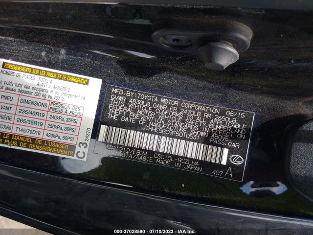 Lexus RC 350 2015 JTHHE5BC9F5010531 Image 9