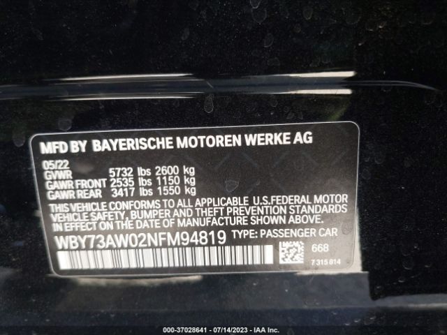 WBY73AW02NFM94819 BMW I4 Edrive40