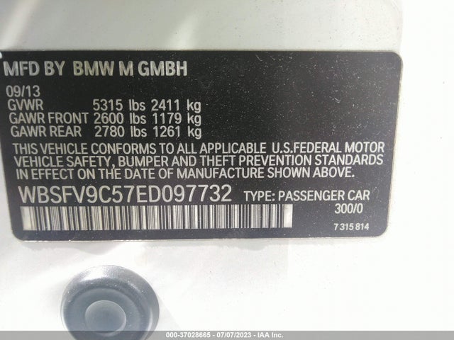 2014 BMW M5, VIN: WBSFV9C57ED097732
