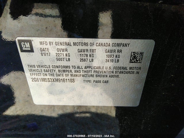 2G61M5S3XH9161103 Cadillac XTS LUXURY