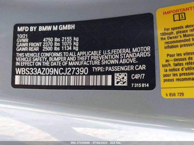 BMW M4 Competition 2022 WBS33AZ09NCJ27390 Image 14