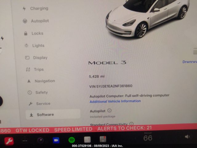 5YJ3E1EA2NF361860 Tesla MODEL 3