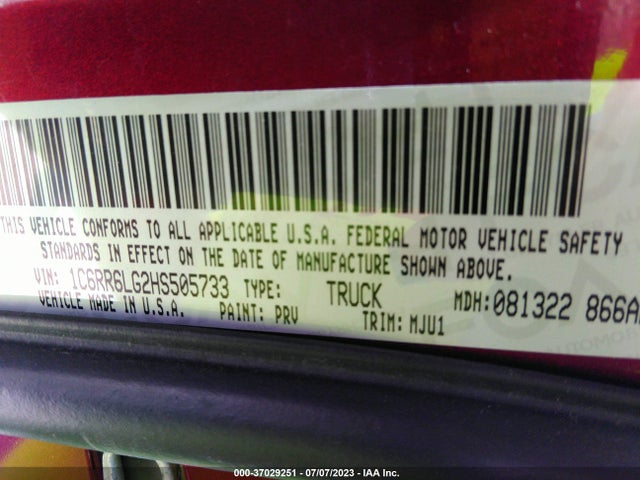 RAM 1500 Lone Star 2017 1C6RR6LG2HS505733 Image 9