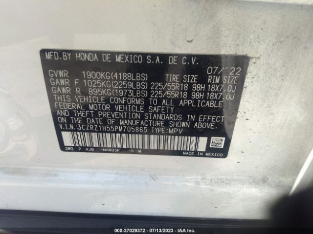 3CZRZ1H55PM705865 Honda HR-V SPORT