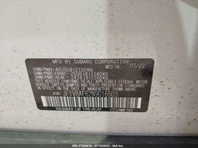 JF1VBAF62N9016503 Subaru Wrx Premium