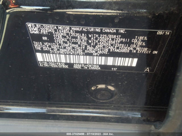 Toyota RAV4 LE 2015 2T3ZFREV4FW137591 Image 9