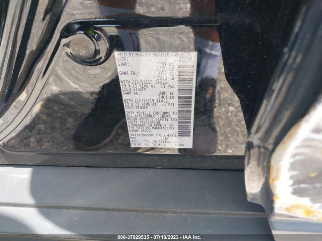 5N1AT2MV2KC761462 Nissan Rogue Sl