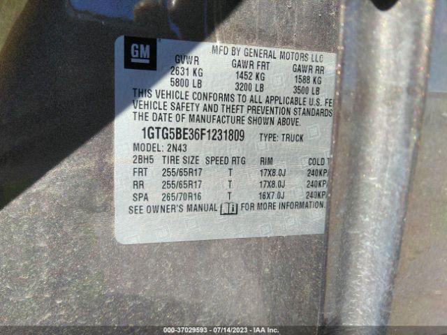 1GTG5BE36F1231809 GMC Canyon 2wd Sle