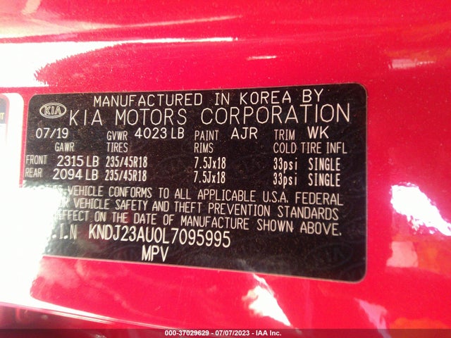 KIA Soul X-line 2020 KNDJ23AU0L7095995 Image 9