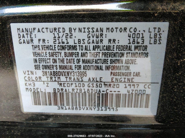 Nissan SENTRA SR 2022 3N1AB8DVXNY313995 Image 9
