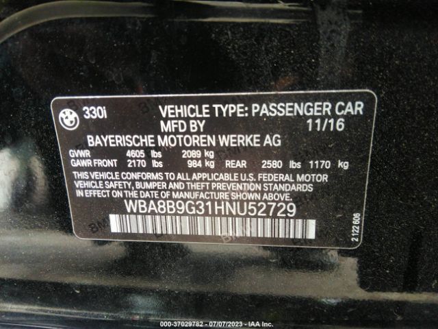 WBA8B9G31HNU52729 BMW 3 Series 330i