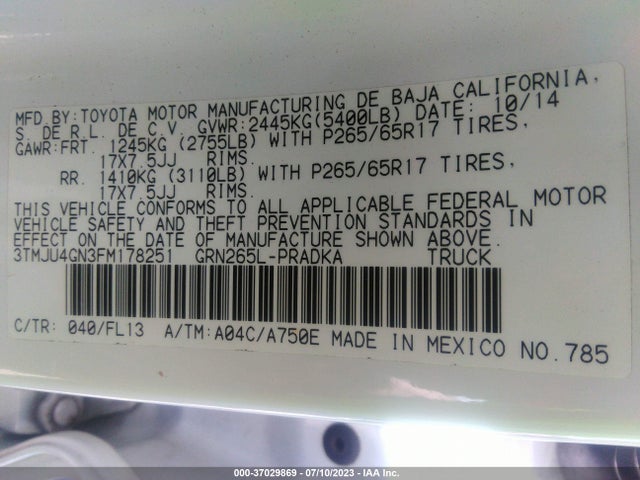 Toyota Tacoma Prerunner 2015 3TMJU4GN3FM178251 Image 16