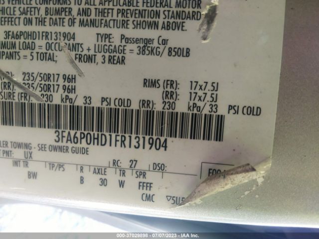 3FA6P0HD1FR131904 Ford FUSION SE