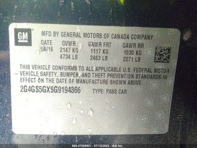 2G4GS5GX5G9194366 Buick Regal Premium Ii