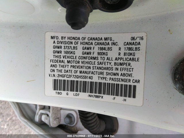 Honda Civic Sedan Ex 2016 2HGFC2F72GH559140 Image 9