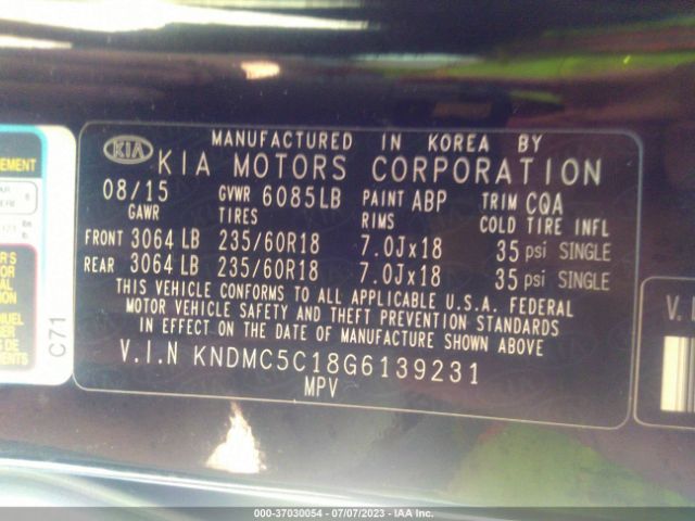 KNDMC5C18G6139231 KIA SEDONA EX