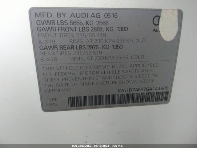 WA1D7AFP7GA144649 Audi Q5 Premium Plus