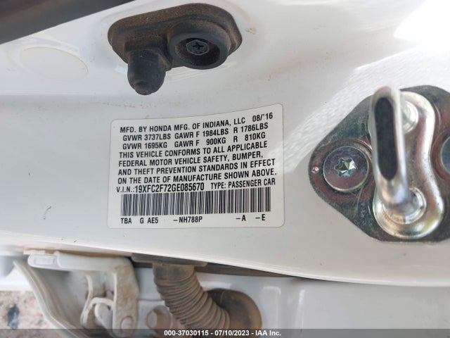 Honda Civic Sedan Ex 2016 19XFC2F72GE085670 Image 16