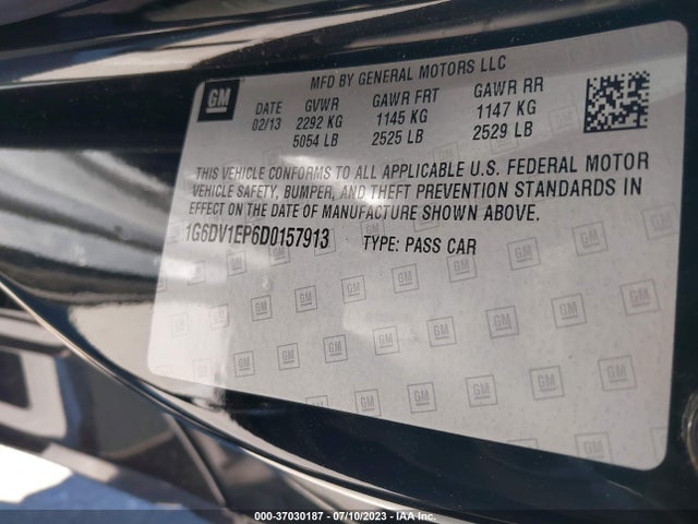 2013 CADILLAC CTS-V COUPE VIN: 1G6DV1EP6D0157913