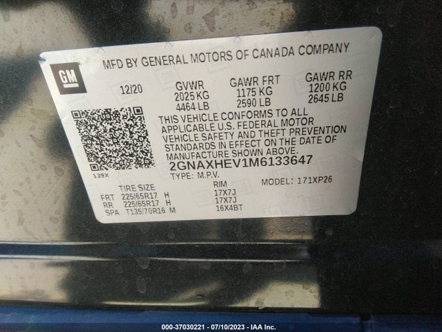 Chevrolet EQUINOX LS 2021 2GNAXHEV1M6133647 Image 9