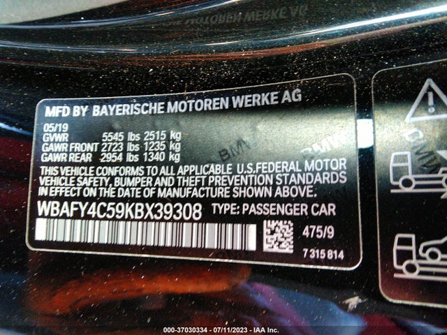2019 BMW 8 Series, VIN: WBAFY4C59KBX39308