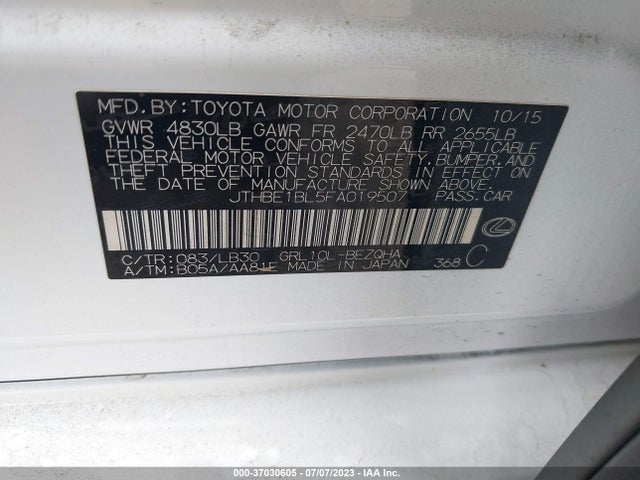 Lexus GS 350 2015 JTHBE1BL5FA019507 Image 9