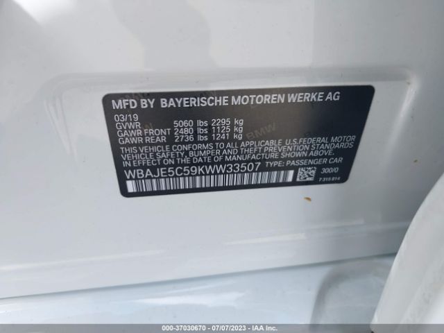 WBAJE5C59KWW33507 BMW 5 Series 540i
